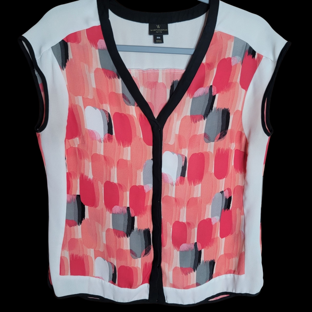 Worthington Petite Women's Multicolor Abstract Top